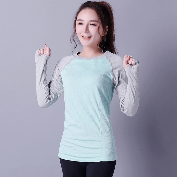 Women Sports Shirt, light green quality fabric sportswear, XLLS008, loose shirt